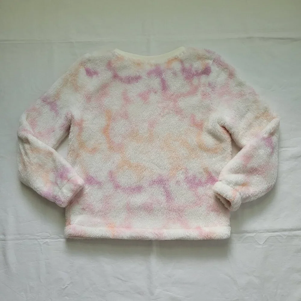 Cat & Jack Fleece Jogger Pants Set Pink Tie Dye Blue Star Sweater Girls L Cozy
